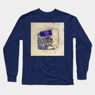 Blue Toy Car on Chipped Paint Long Sleeve T-Shirt
